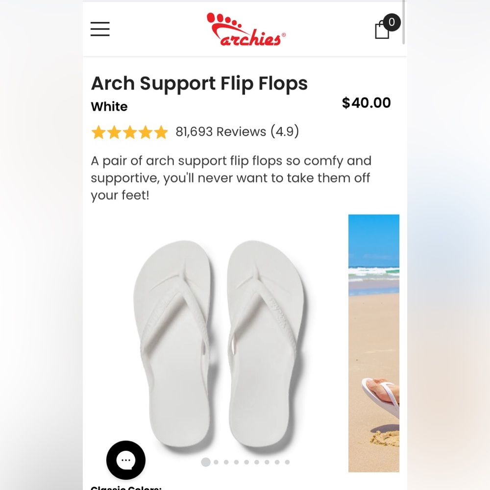 Archie’s flip flops